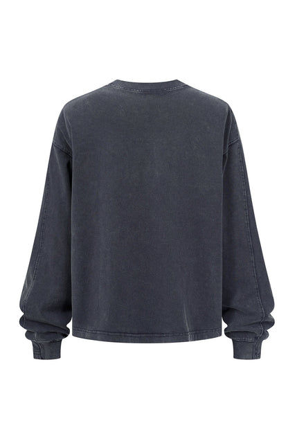 285GSM Contrast Long Sleeve Pigment Dyed Tee