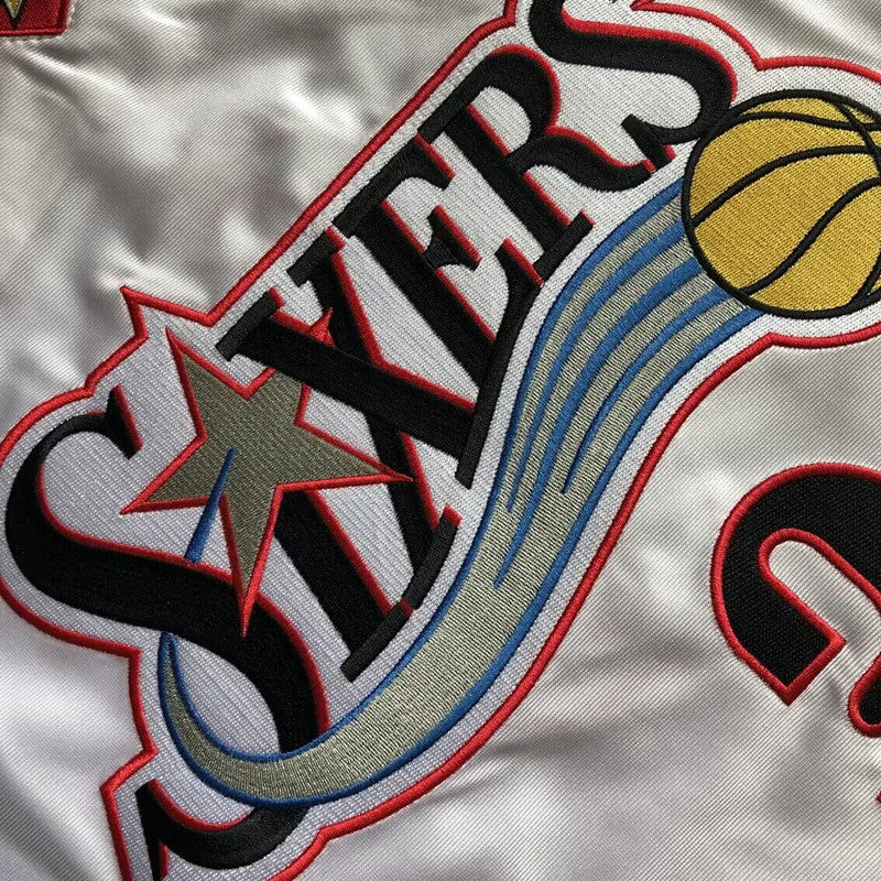 All-Star Allen Iverson #3 white 2001 Dense Embroidery