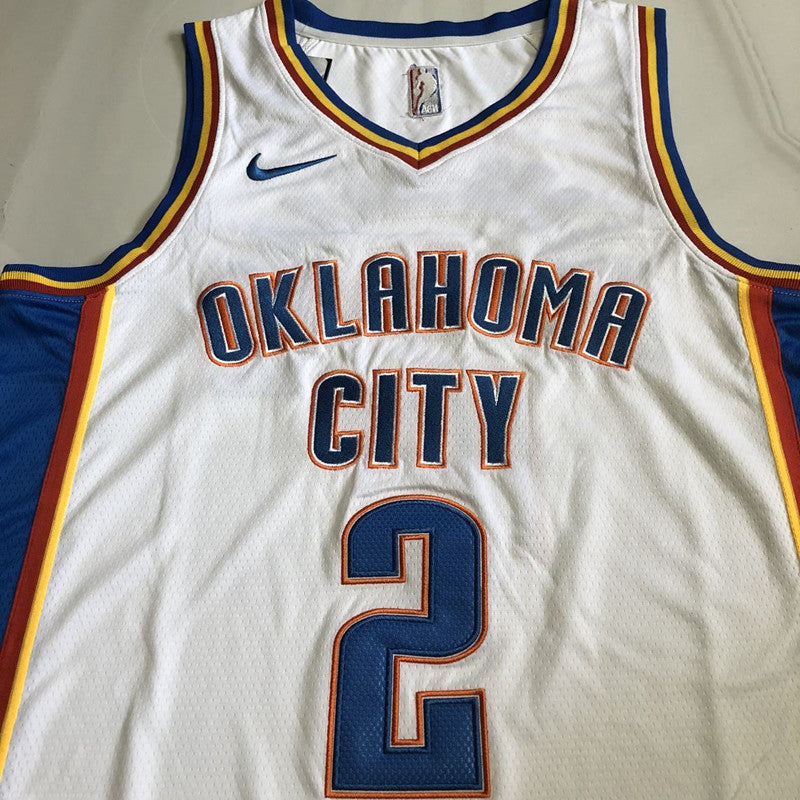 Oklahoma City Thunder Shai Gilgeous-Alexander #2 White Throwback Jersey - Dense Embroidery
