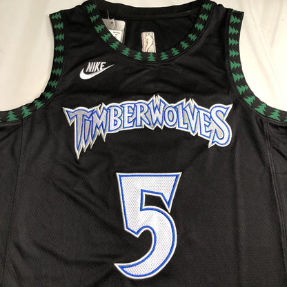 Minnesota Timberwolves Anthony Edwards #5 black Throwback Jersey - Dense Embroidery