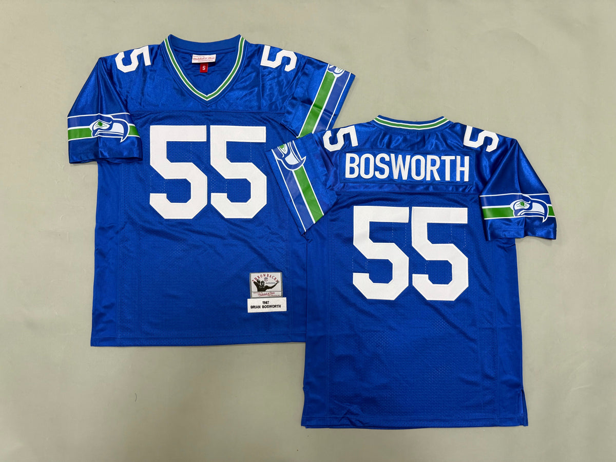 Mens Brian Bosworth#55 Seattle Seahawks  Vintage Throwback Jersey