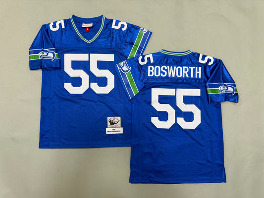 Mens Brian Bosworth#55 Seattle Seahawks  Vintage Throwback Jersey