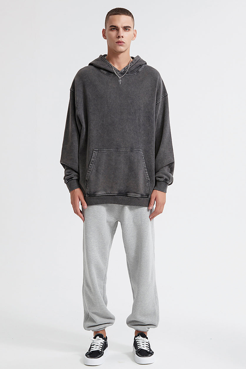100% Cotton 420GSM Washed Vintage Hoodie