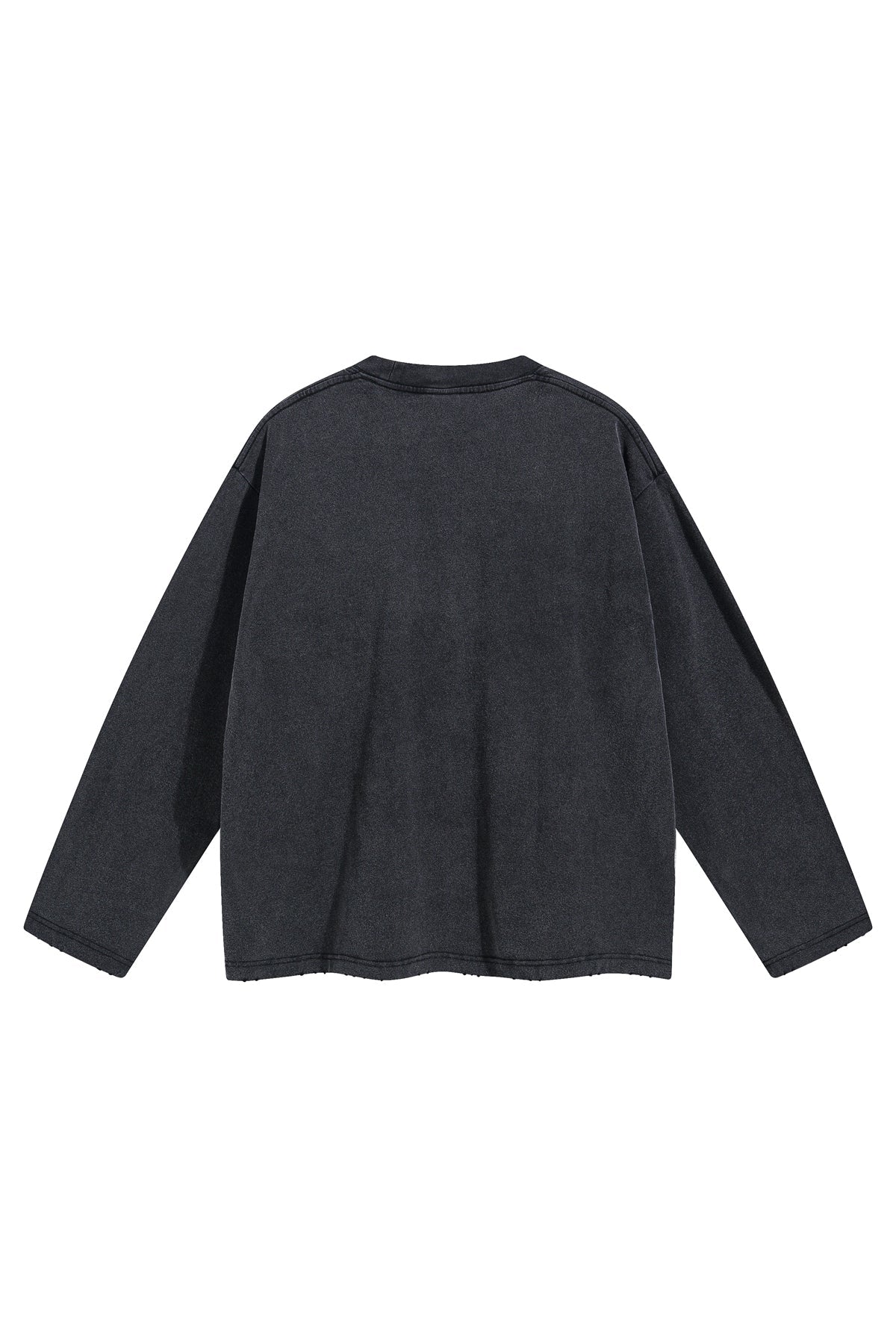 275GSM Distressed Washed Long Sleeve Crew