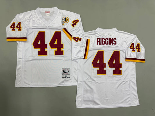 Mens John Riggins#44 white Washington Commanders  Vintage Throwback Jersey
