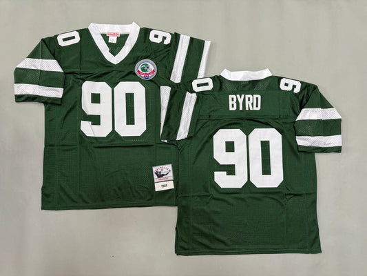 Mens Dennis Byrd#90 New York Jets Vintage Throwback Jersey