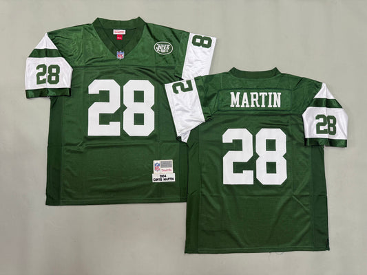 Mens Curtis Martin#28 New York Jets Vintage Throwback Jersey