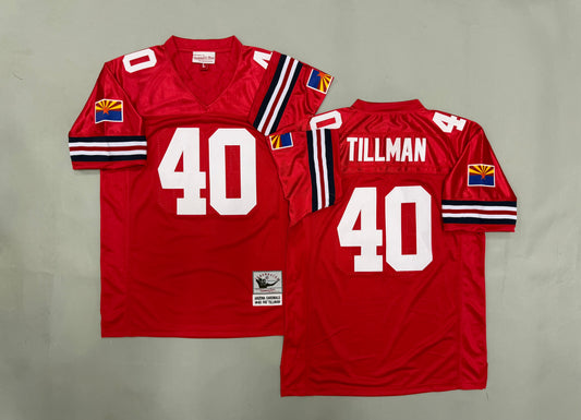 Men Arizona Cardinals Pat Tillman #40 Red Vintage Throwback Jersey