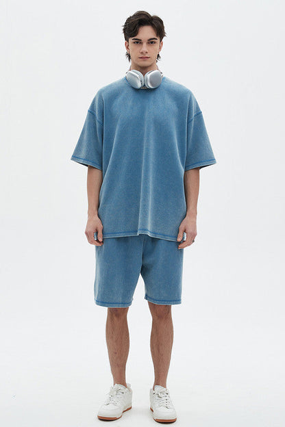400GSM Double Stitch Washed Tee