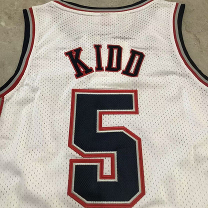 Brooklyn Nets Jason Kidd #5 Throwback Jersey -  Dense Embroidery
