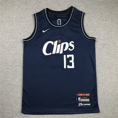 Youth Paul George Los Angeles Clippers #13 City Edition Embroidered  Jersey