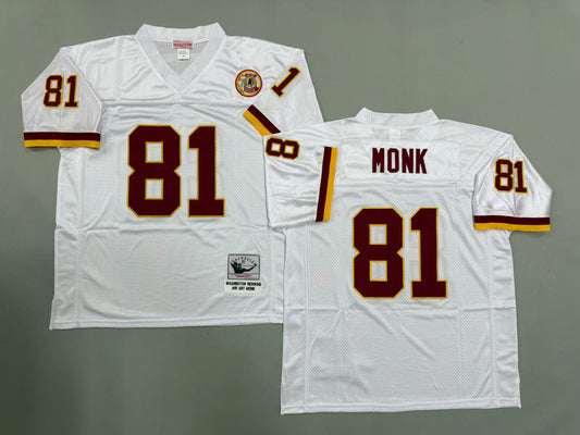 Mens Art Monk#81 white Washington Commanders  Vintage Throwback Jersey