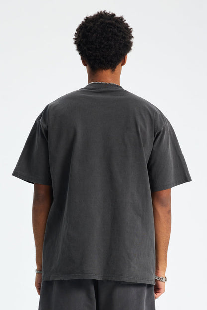250GSM Distressed Pigment Dyed Washed Tee