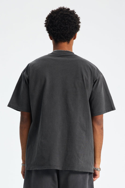 250GSM Distressed Pigment Dyed Washed Tee