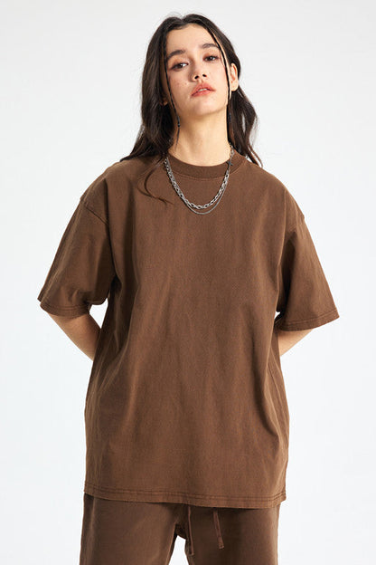 250GSM Distressed Pigment Dyed Washed Tee