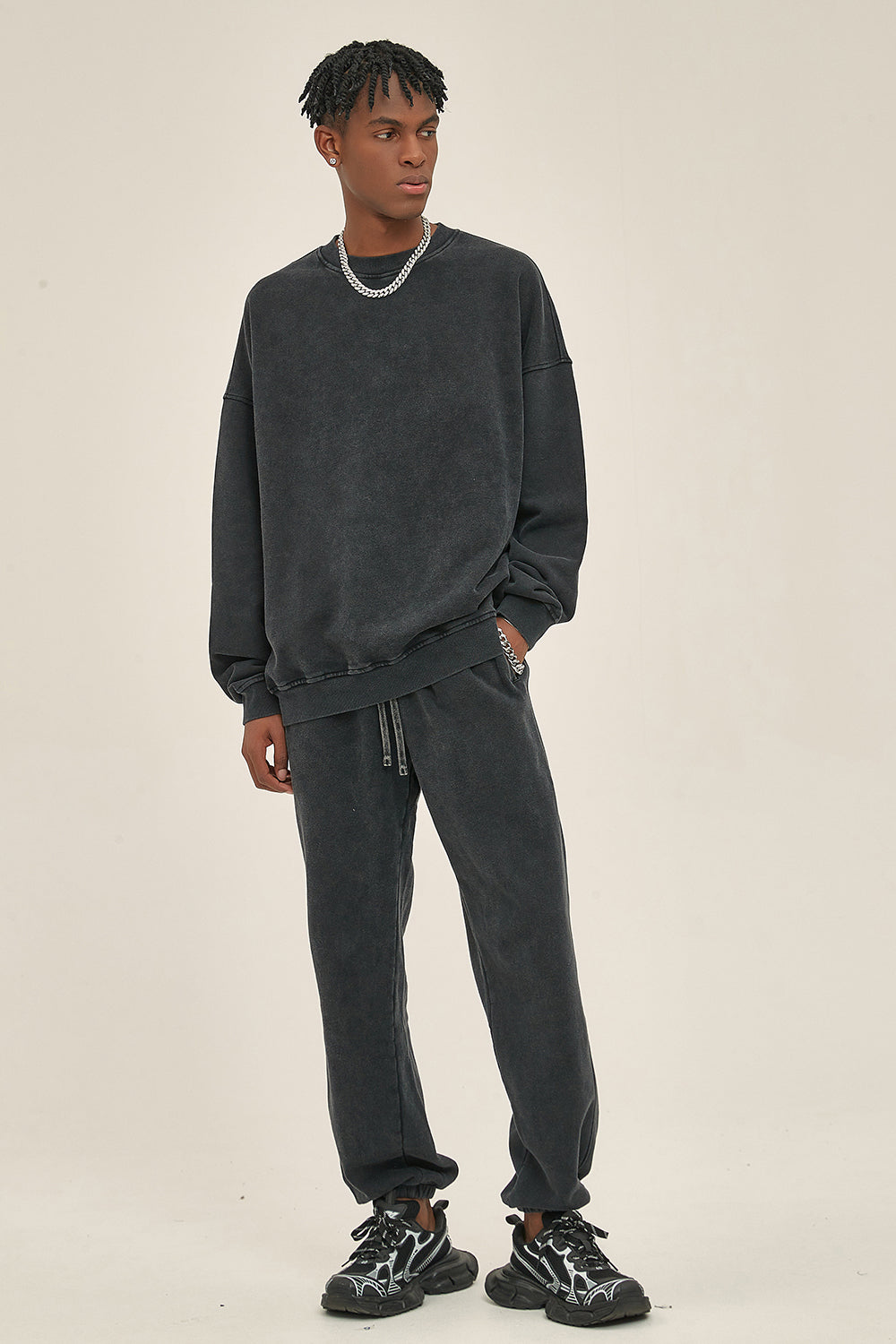 100% Cotton 420GSM Washed Sweatpants