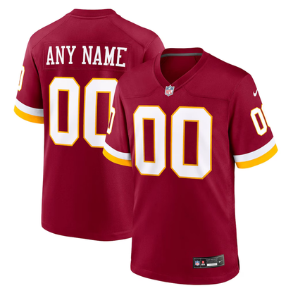 Custom Washington Commanders Burgundy Game Jersey