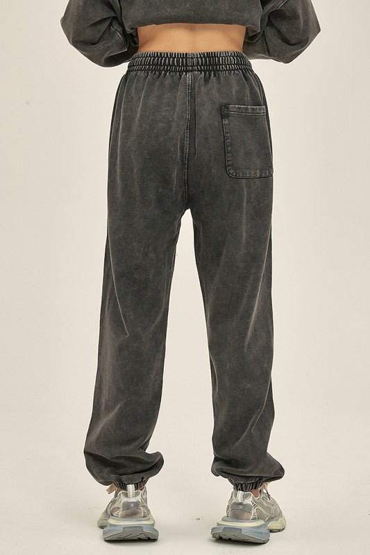 100% Cotton 420GSM Washed Sweatpants