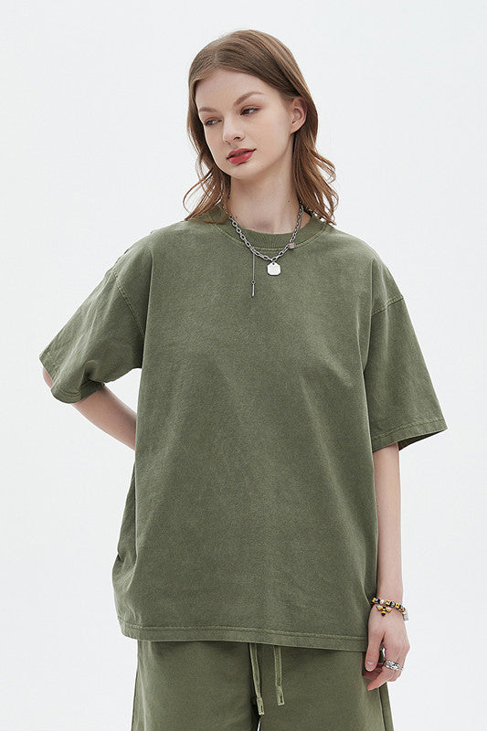 250GSM Pigment Dyed Washed Tee