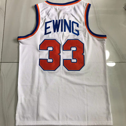 New York Knicks Patrick Ewing #33 white 1985 Throwback Jersey - Dense Embroidery