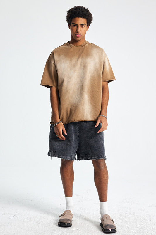 305GSM Gradient Sprayed Vintage Tee