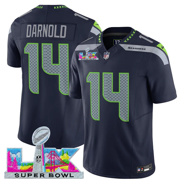 Sam Darnold #14 Seattle Seahawks Super Bowl LX Patch Game Jersey