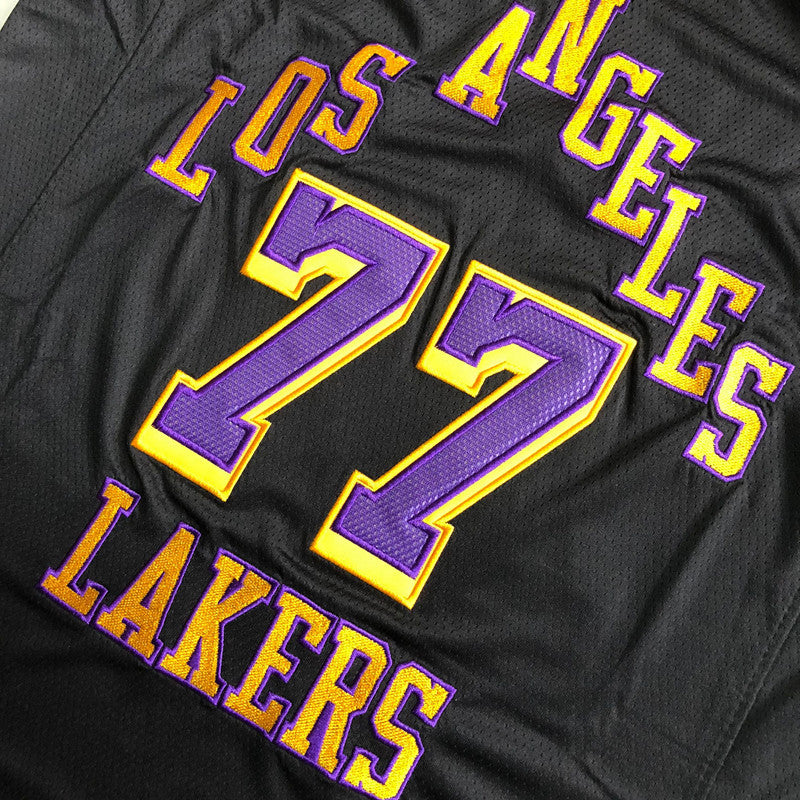 Los Angeles Lakers Luka Dončić #77 Throwback Jersey - Dense Embroidery