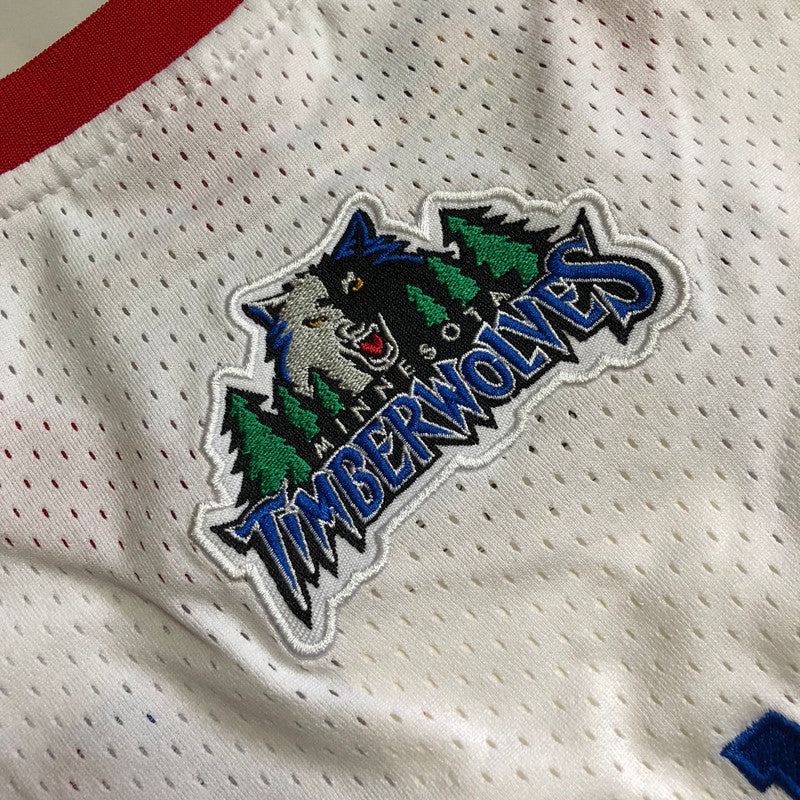 All-Star Kevin Garnett #21 White Throwback Jersey - Dense Embroidery