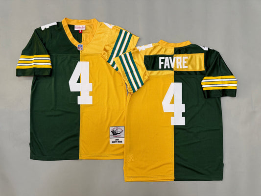 Mens Brett Favre#4 Green Bay Packers Vintage Throwback Jersey