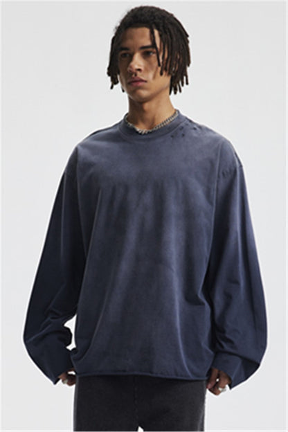 275GSM Distressed Spray Washed Long Sleeve