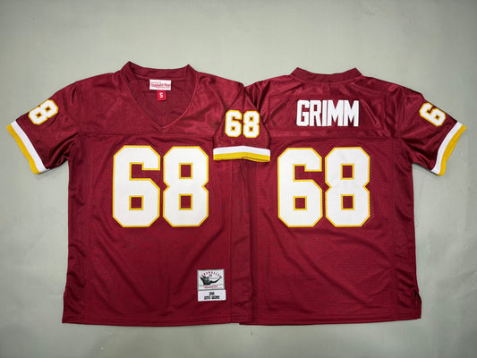 Youth Russ Grimm #68 Red Washington Redskins Vintage Throwback Jersey