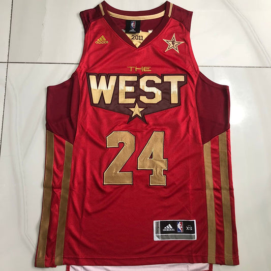 All-Star Kobe Bryant #24 red  Dense Embroidery