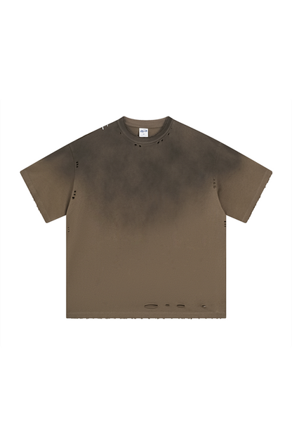 250GSM Gradient Sprayed Distressed Tee