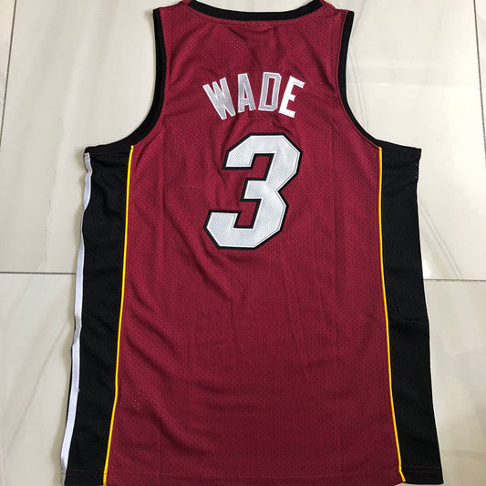 Dwayne Wade Miami Heat Red #3 Embroidered  Jersey