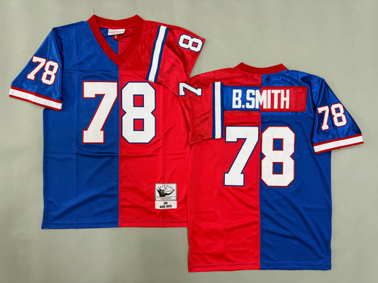 Mens Bruce Smith #78 Buffalo Bills Two-Tone Colorblock Vintage Throwback Jersey