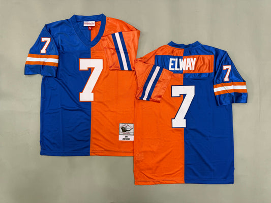 Mens John Elway#7 Denver Broncos Vintage Throwback Jersey