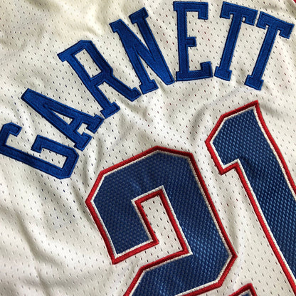 All-Star Kevin Garnett #21 White Throwback Jersey - Dense Embroidery