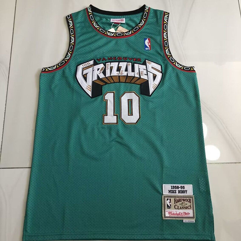 Memphis Grizzlies Mike Bibby #10 1998-99 Throwback Jersey - Dense Embroidery
