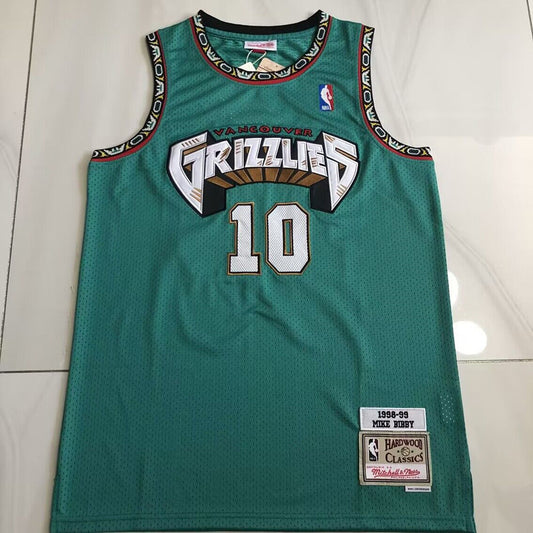 Memphis Grizzlies Mike Bibby #10 1998-99 Throwback Jersey - Dense Embroidery