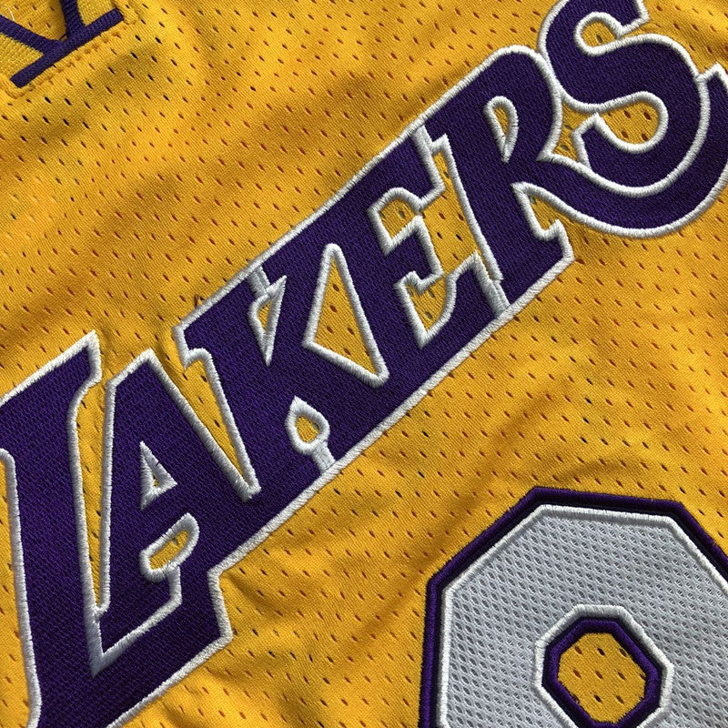 Los Angeles Lakers Kobe Bryant #8 1999-2000 yellow Throwback Jersey - Dense Embroidery