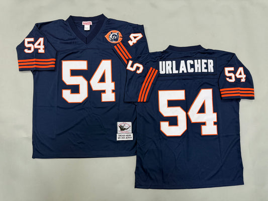 Mens Brian Urlacher #54 Chicago Bears Patch Vintage Throwback Jersey