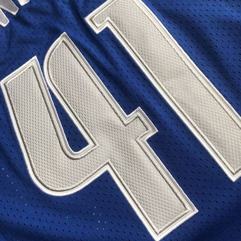 Dallas Mavericks Dirk Nowitzki #41 Throwback Jersey -  Dense Embroidery