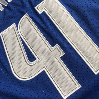 Dallas Mavericks Dirk Nowitzki #41 Throwback Jersey -  Dense Embroidery