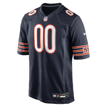 Custom Chicago Bears Navy White Game Jersey