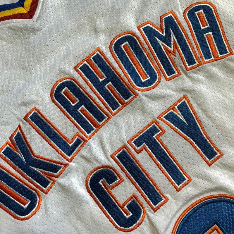 Oklahoma City Thunder Shai Gilgeous-Alexander #2 White Throwback Jersey - Dense Embroidery