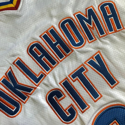 Oklahoma City Thunder Shai Gilgeous-Alexander #2 White Throwback Jersey - Dense Embroidery