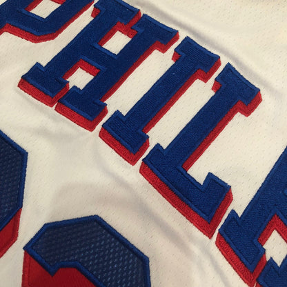Philadelphia 76ers LeBron James #23 White Throwback Jersey - Dense Embroidery