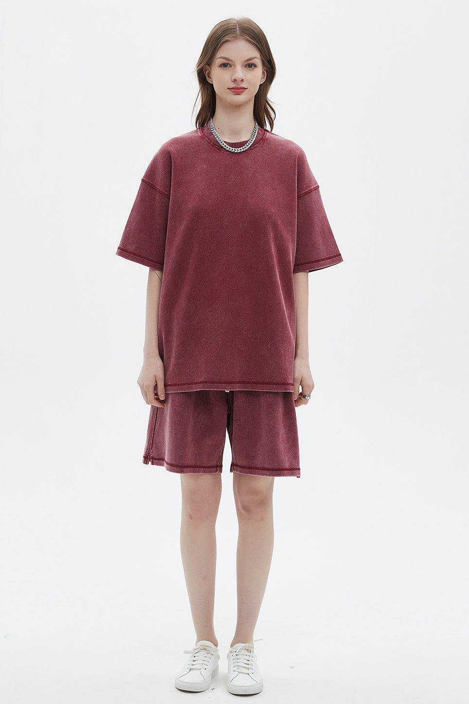 400GSM Double Stitch Washed Tee