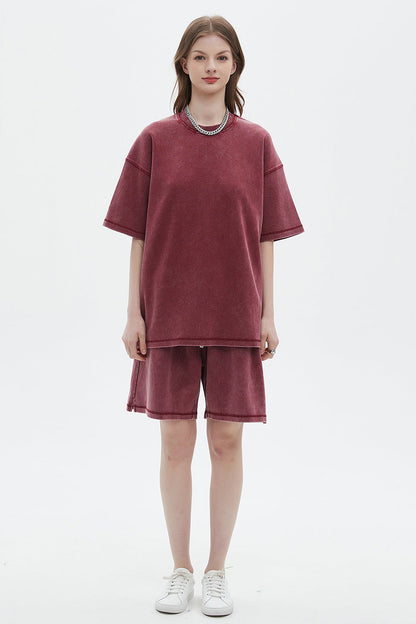 400GSM Double Stitch Washed Tee