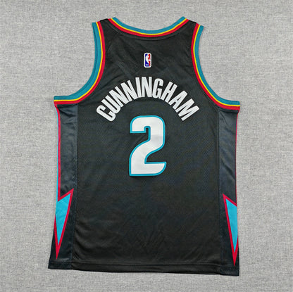Youth Cade Cunningham Detroit Pistons #2 City Edition Embroidered  Jersey（副本）